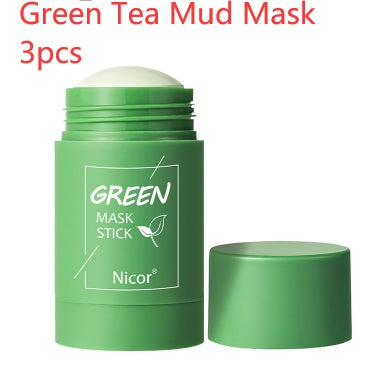 Green tea and eggplant solid cleansing mask for deep pore cleansing and hydration
