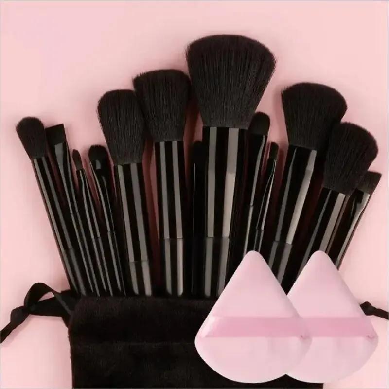Beauty tools including makeup brushes, sponges, and accessories for flawless application