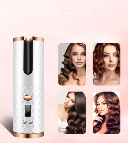 Cordless automatic hair curler creating perfect curls and waves