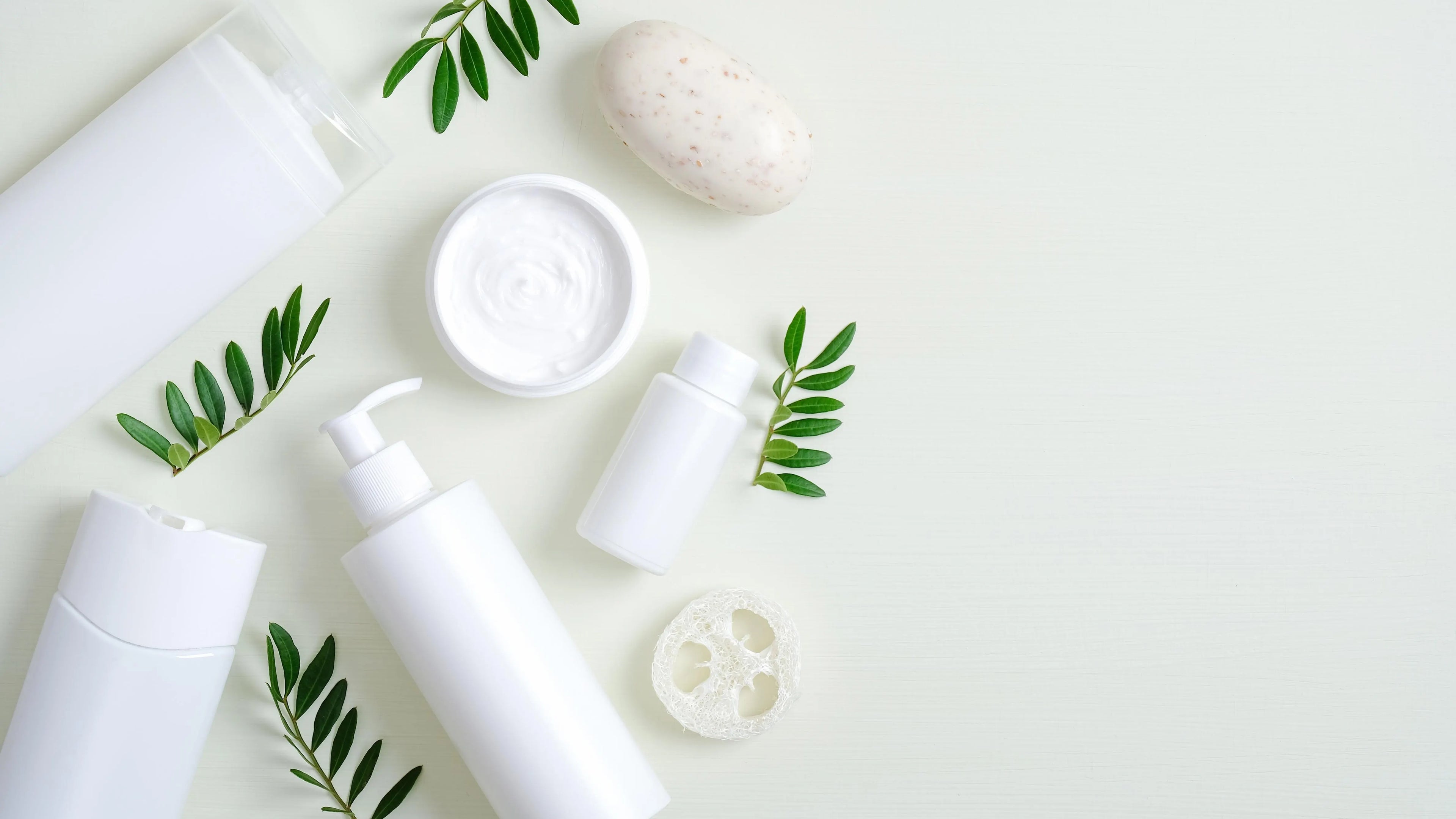 Skincare banner showcasing moisturizers, serums, and cleansers for healthy, radiant skin